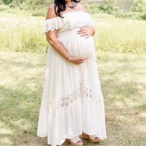 Joyfolie - size XL - taupe/off white boho dress